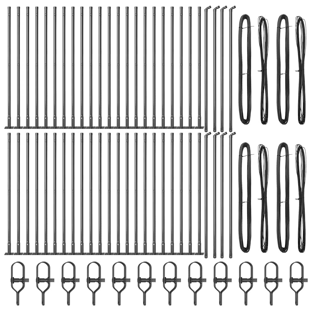 Palo della recinzione 52 pcs Grigio 3,2 x 3,2 x 70 cm