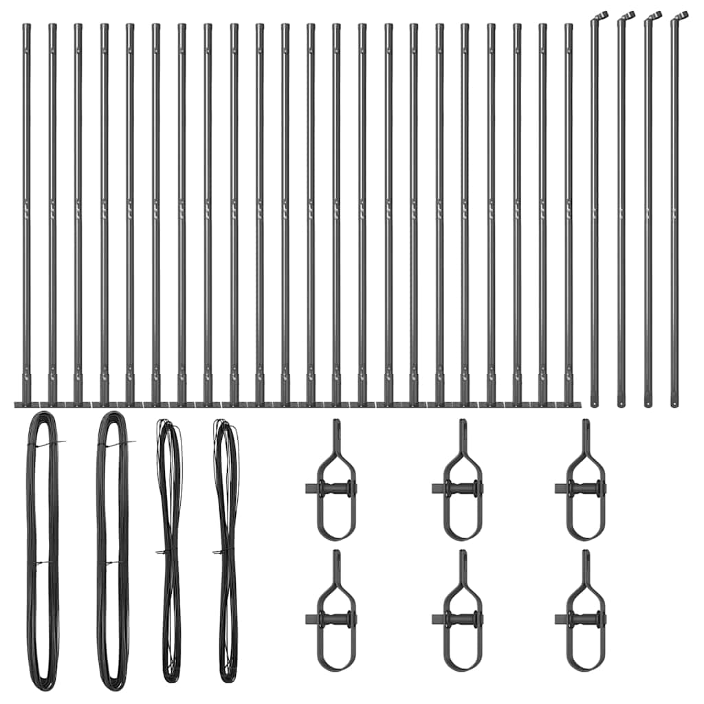 Palo della recinzione 26 pcs Grigio 3,2 x 3,2 x 170 cm