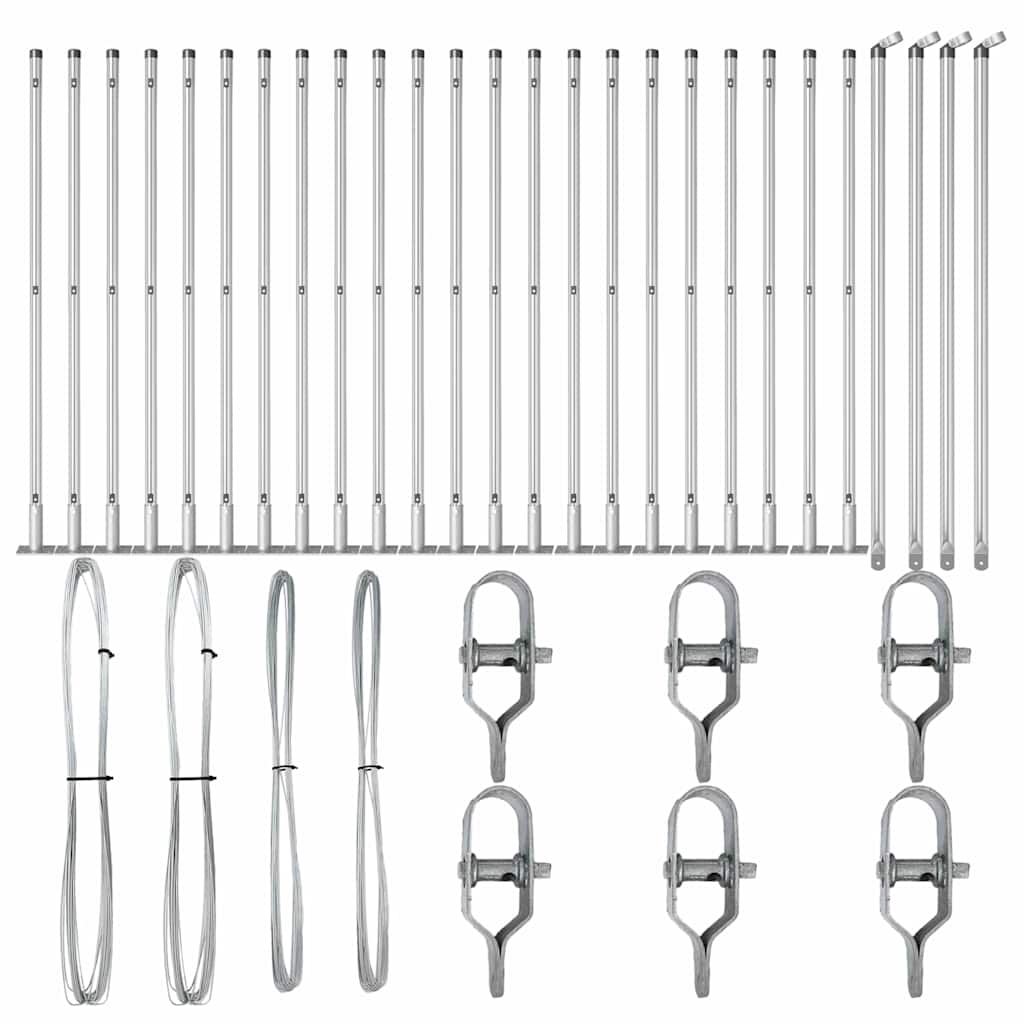 Palo della recinzione 26 pcs Grigio 3,2 x 3,2 x 90 cm