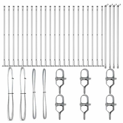 Palo della recinzione 26 pcs Grigio 3,2 x 3,2 x 90 cm