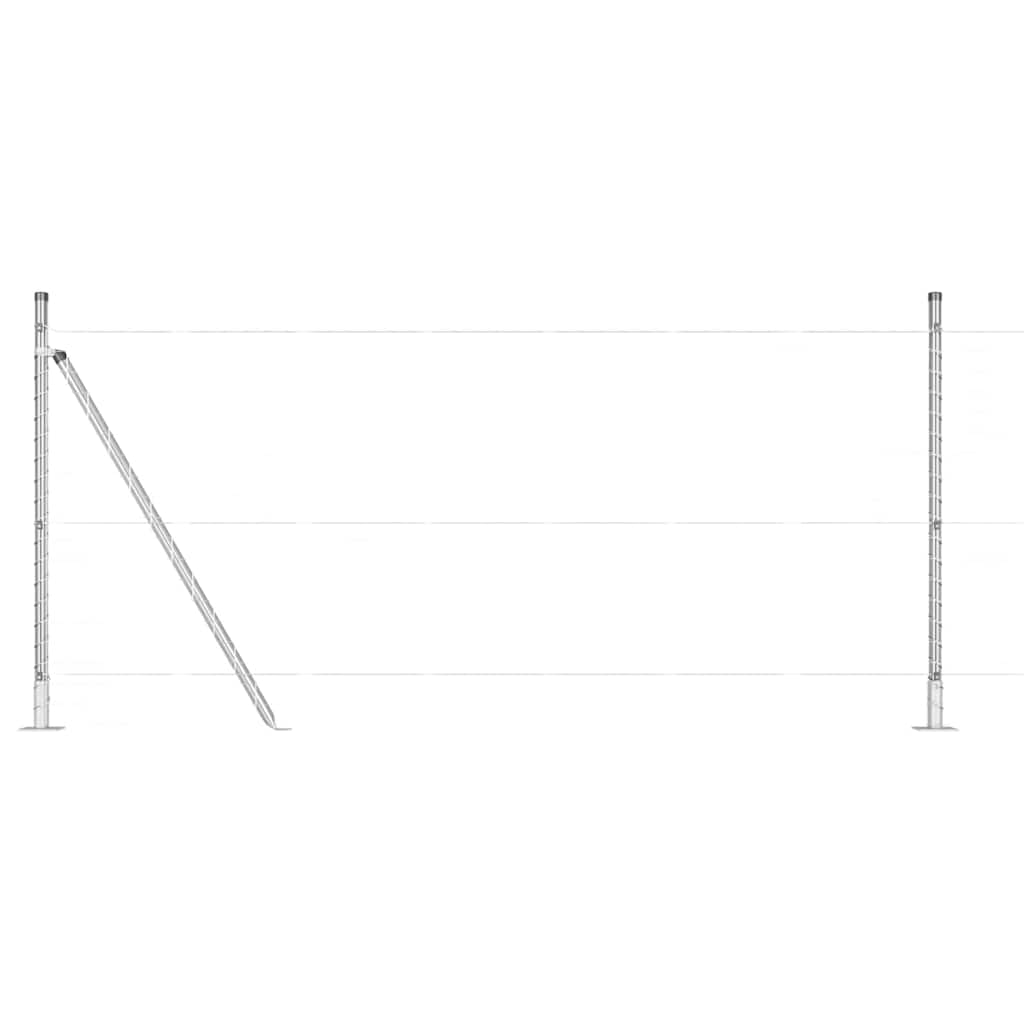 Palo della recinzione 26 pcs Grigio 3,2 x 3,2 x 110 cm