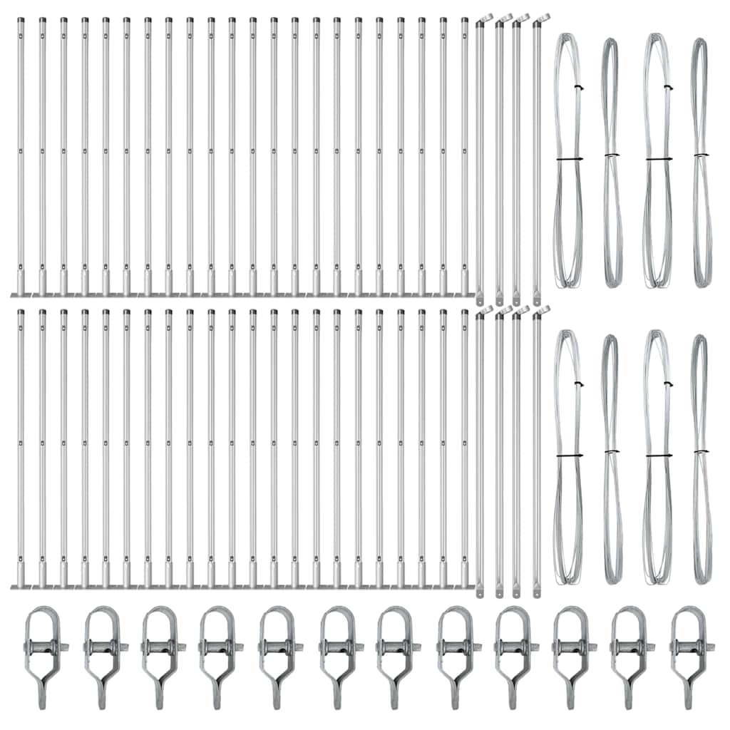 Palo della recinzione 52 pcs Grigio 3,2 x 3,2 x 110 cm