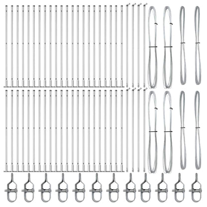 Palo della recinzione 52 pcs Grigio 3,2 x 3,2 x 130 cm