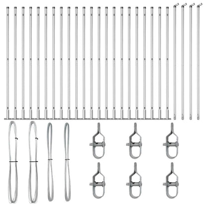 Palo della recinzione 26 pcs Grigio 3,2 x 3,2 x 150 cm