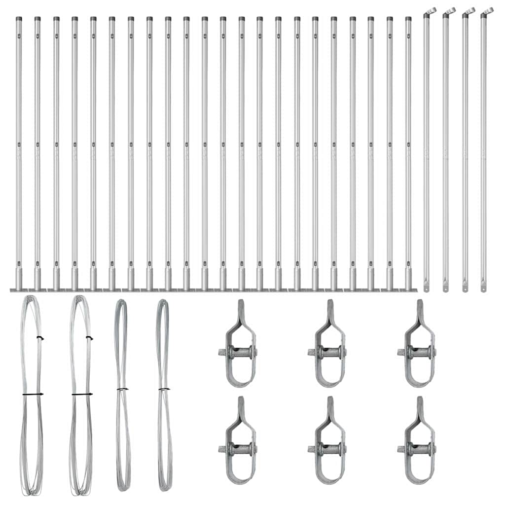 Palo della recinzione 26 pcs Grigio 3,2 x 3,2 x 160 cm