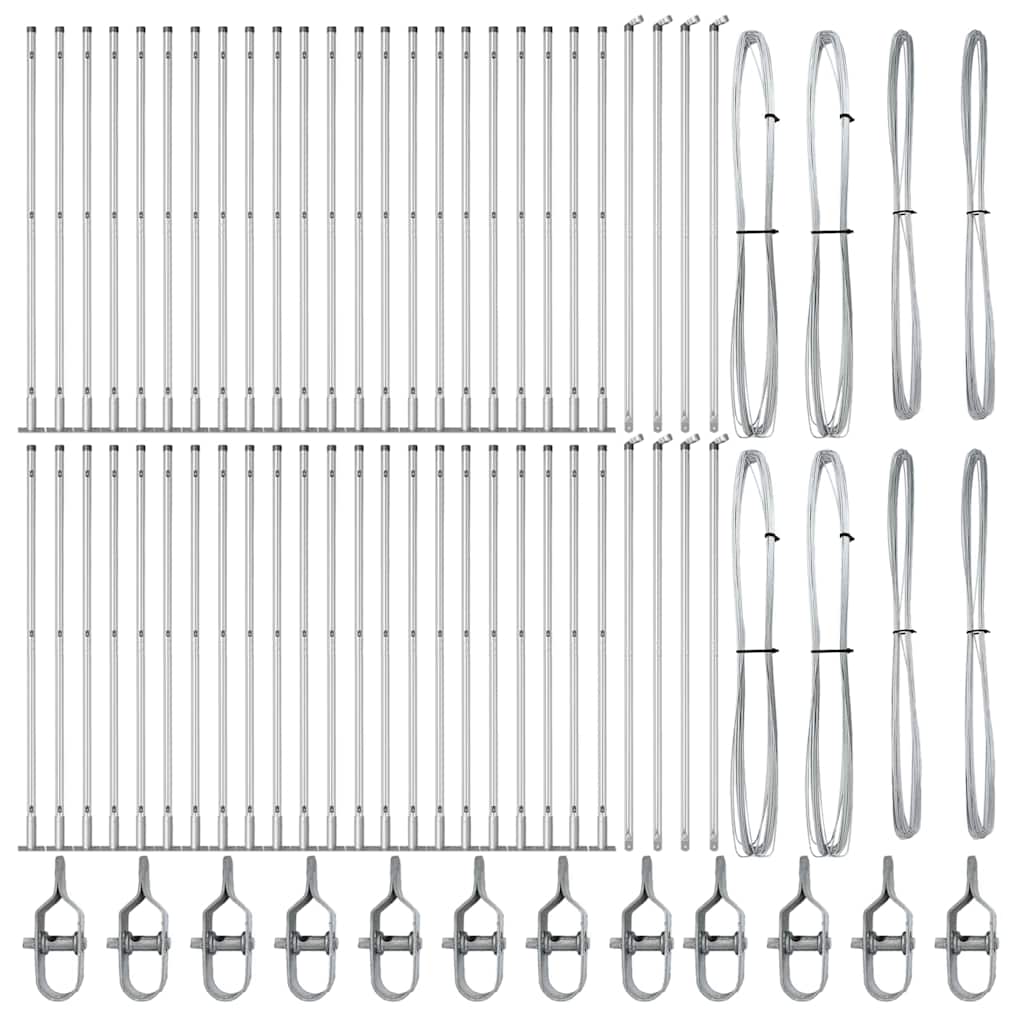 Palo della recinzione 52 pcs Grigio 3,2 x 3,2 x 160 cm