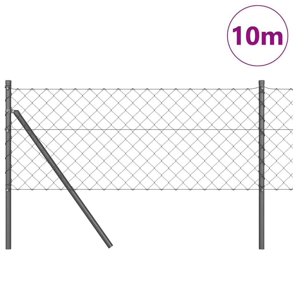 Palo della recinzione Grigio 10 x 0,4 m (maglia 60 x 60 mm)