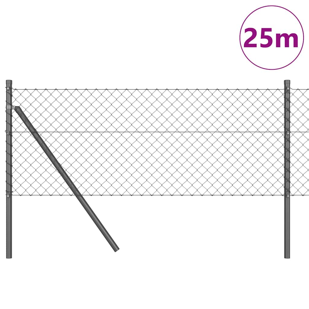 Palo della recinzione Grigio 25 x 0,8 m (rete 40 x 40 mm)