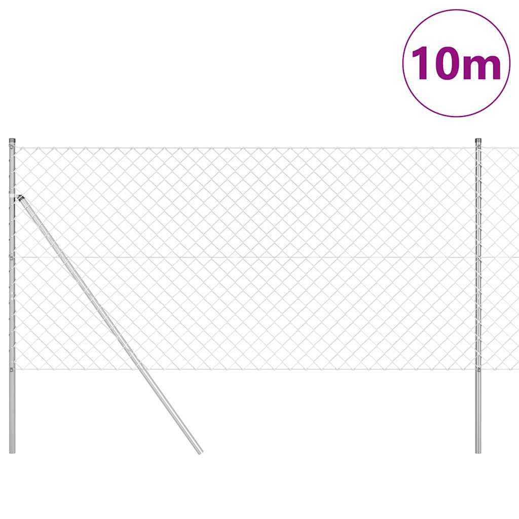 Palo della recinzione Argento 10 x 1,4 m (maglia 60 x 60 mm)