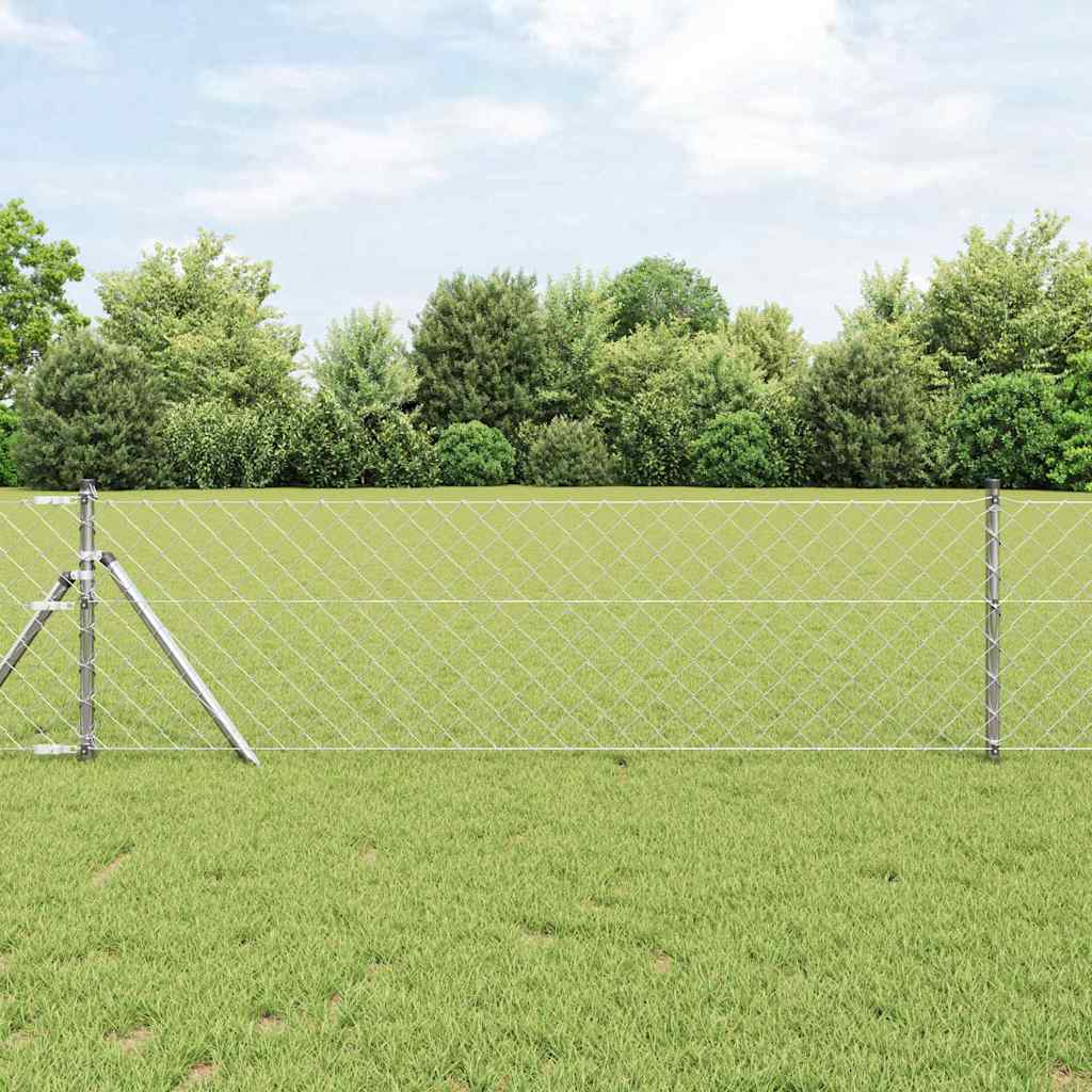 Palo della recinzione Argento 25 x 0,8 m (maglia 60 x 60 mm)
