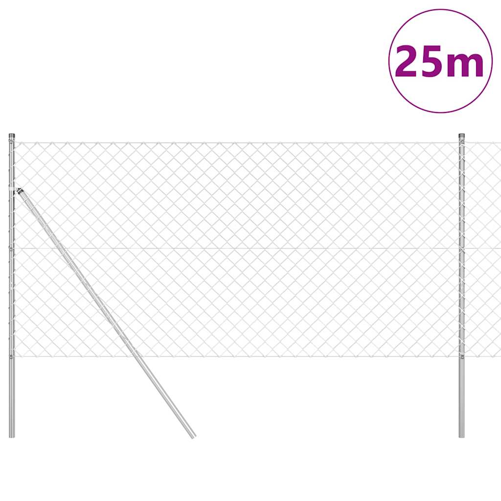 Palo della recinzione Argento 25 x 1,2 m (maglie 60 x 60 mm)