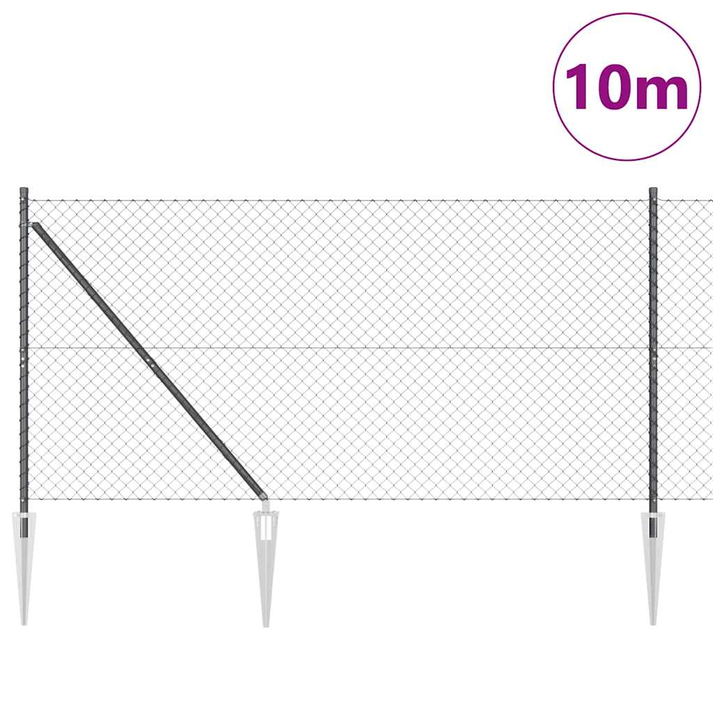 Palo della recinzione Grigio 10 x 1,4 m (rete 40 x 40 mm)