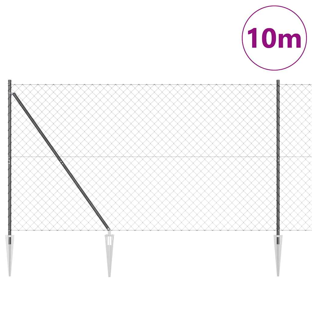 Palo della recinzione Grigio 10 x 1,5 m (maglia 60 x 60 mm)