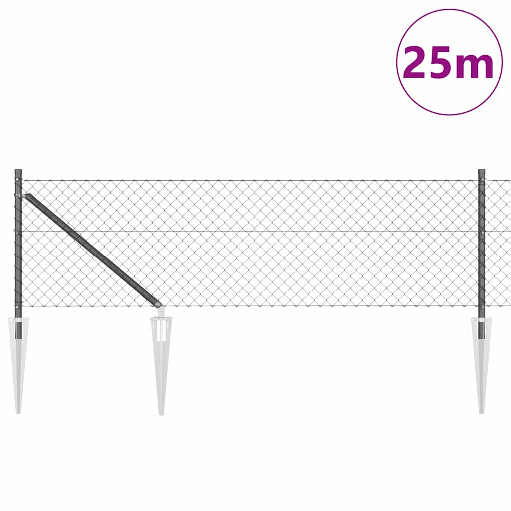 Palo della recinzione Grigio 25 x 0,4 m (rete 40 x 40 mm)