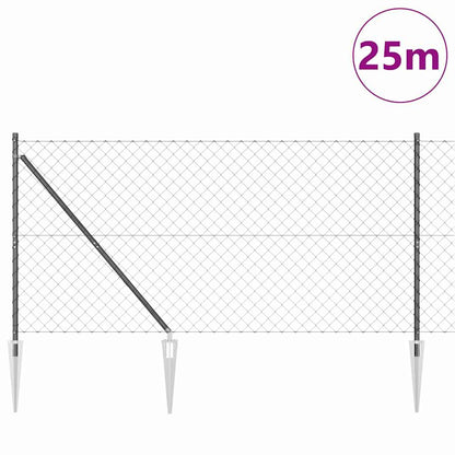 Palo della recinzione Grigio 25 x 1,4 m (maglia 60 x 60 mm)