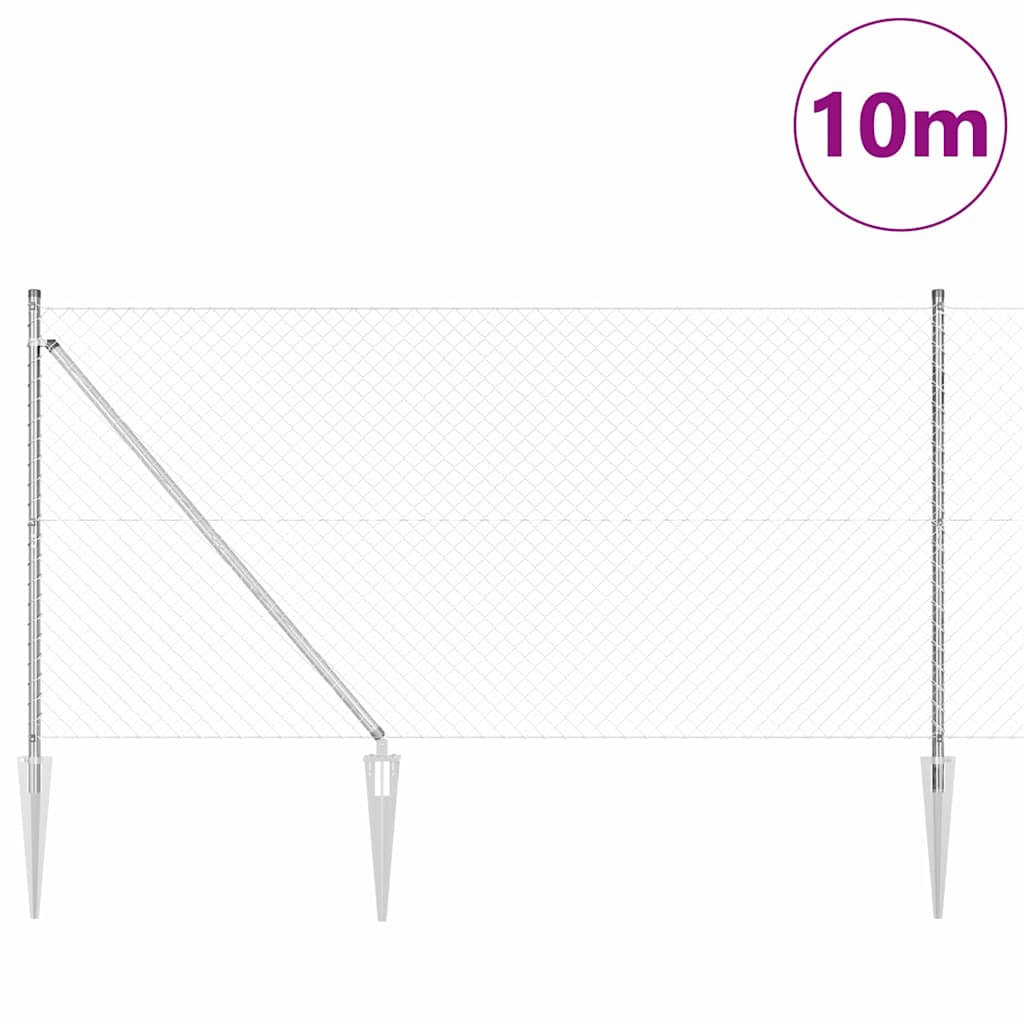 Palo della recinzione Argento 10 x 1,4 m (rete 40 x 40 mm)