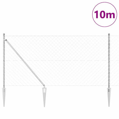 Palo della recinzione Argento 10 x 1,2 m (maglie 60 x 60 mm)
