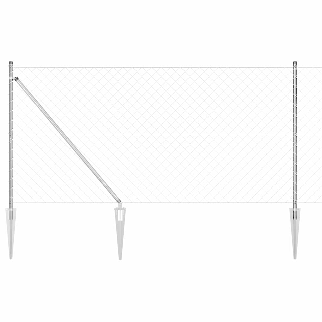 Palo della recinzione Argento 10 x 1,4 m (maglia 60 x 60 mm)
