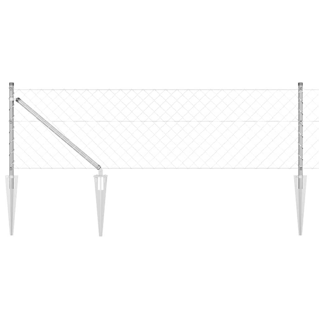 Palo della recinzione Argento 25 x 0,8 m (maglia 60 x 60 mm)