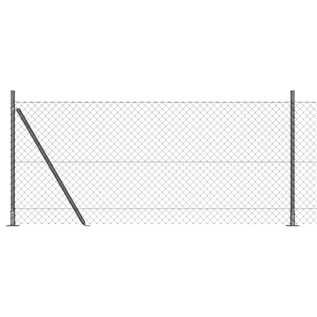 Palo della recinzione Grigio 25 x 0,8 m (maglia 60 x 60 mm)