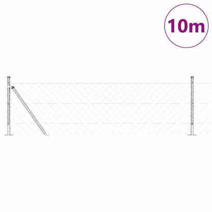 Palo della recinzione Argento 10 x 0,6 m (maglia 60 x 60 mm)