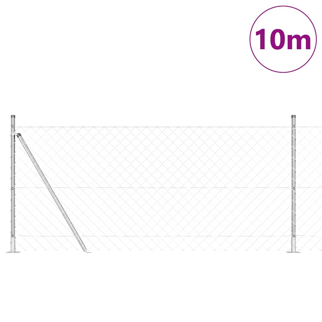 Palo della recinzione Argento 10 x 0,8 m (rete 60 x 60 mm)