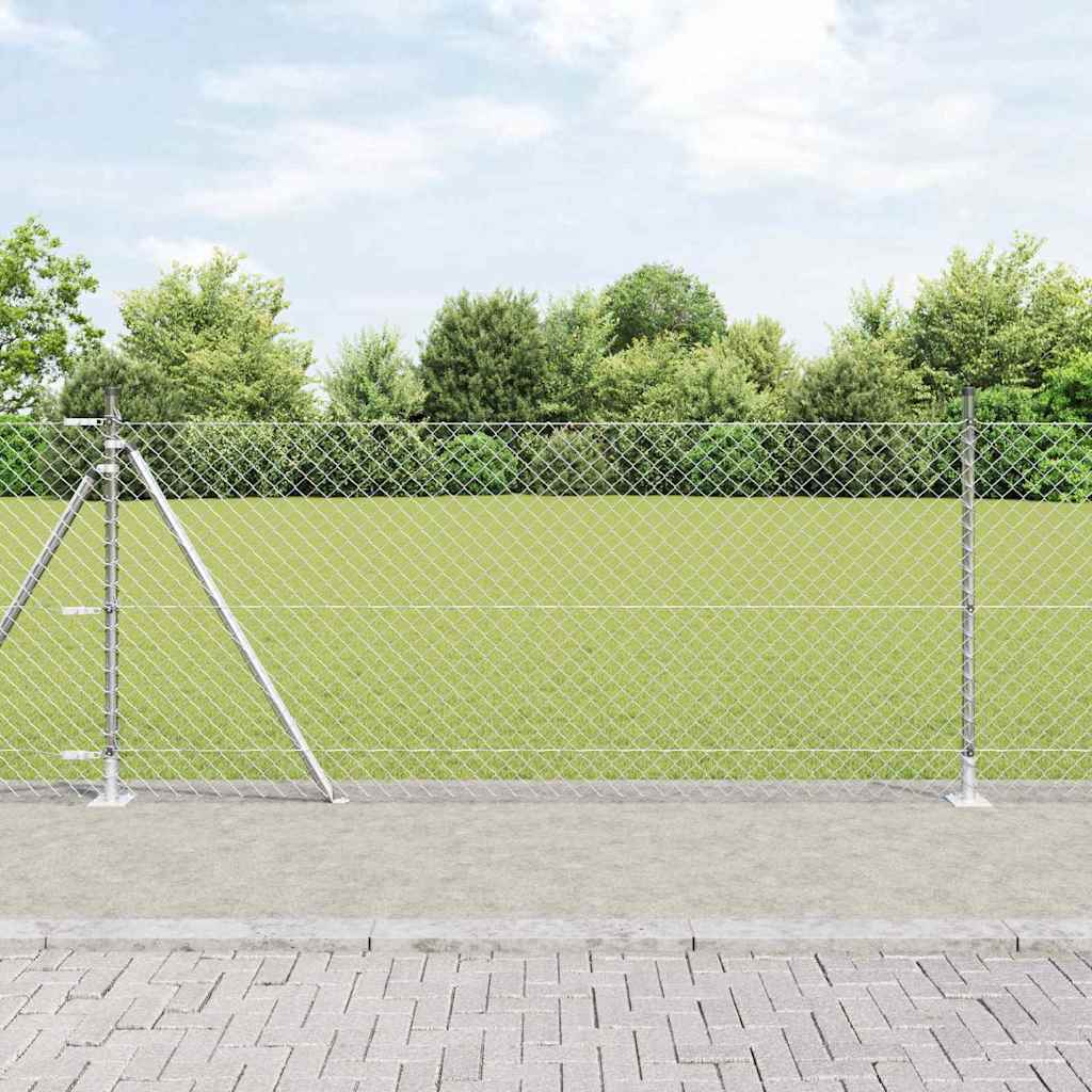 Palo della recinzione Argento 25 x 0,8 m (rete 40 x 40 mm)