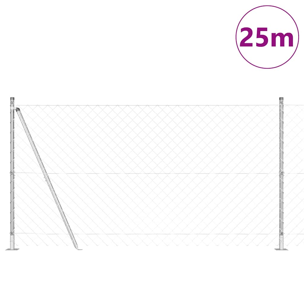 Palo della recinzione Argento 25 x 1,2 m (maglie 60 x 60 mm)