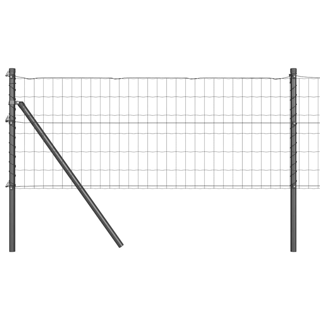 Recinzione con Posto Grigio 0,6 x 25 m Acciaio e PVC