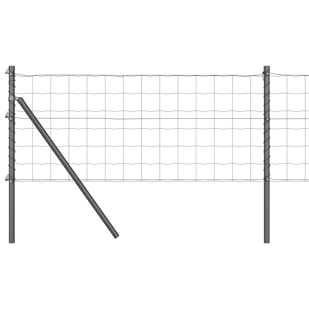 Recinzione con Posto Grigio 0,6 x 25 m Acciaio e PVC