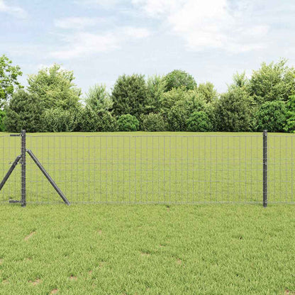 Recinzione con Posto Grigio 0,6 x 50 m Acciaio e PVC