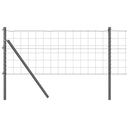 Recinzione con Posto Grigio 0,4 x 50 m Acciaio e PVC