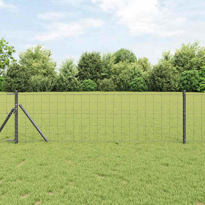 Recinzione con Posto Grigio 0,6 x 50 m Acciaio e PVC