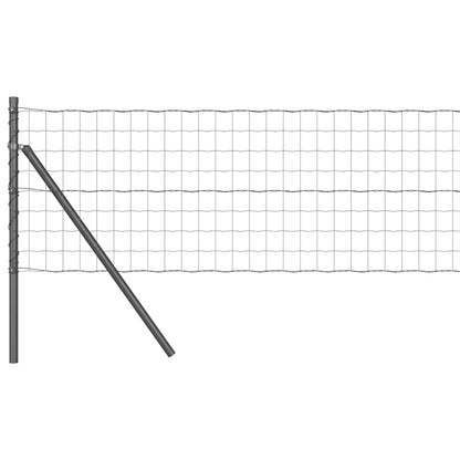 Recinzione con Posto Grigio 0,6 x 25 m Acciaio e PVC