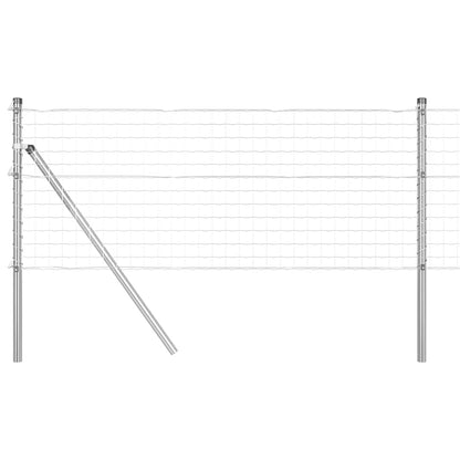 Recinzione con Posto Argento 0,6 x 10 m Acciaio e PVC