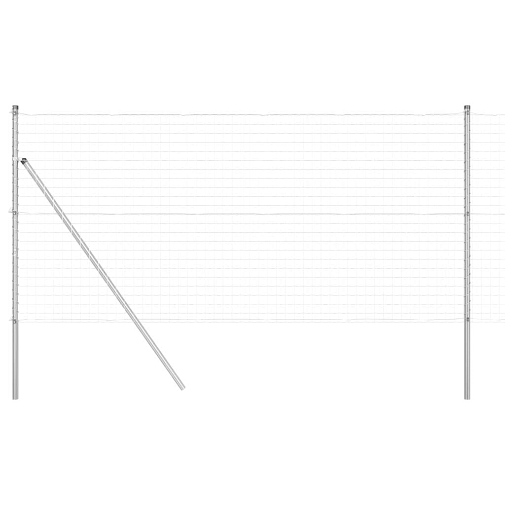Recinzione con Posto Argento 1,2 x 10 m Acciaio e PVC