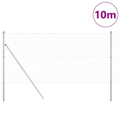 Recinzione con Posto Argento 1,2 x 10 m Acciaio e PVC