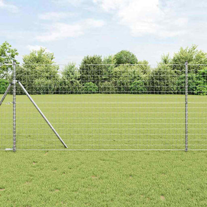 Recinzione con Posto Argento 1,4 x 10 m Acciaio e PVC
