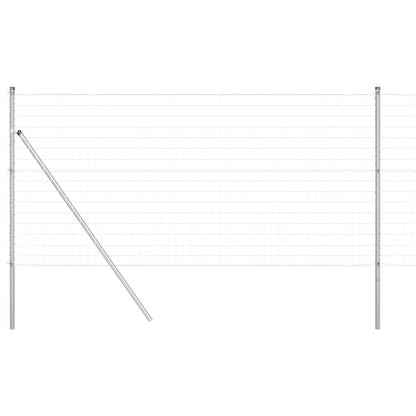 Recinzione con Posto Argento 1,4 x 10 m Acciaio e PVC