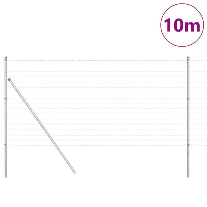 Recinzione con Posto Argento 1,4 x 10 m Acciaio e PVC
