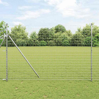 Recinzione con Posto Argento 1,6 x 10 m Acciaio e PVC