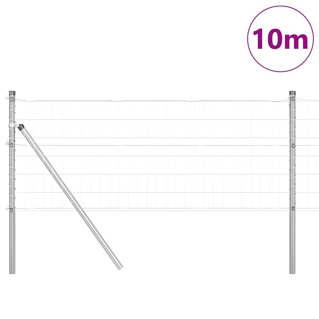 Recinzione con Posto Argento 0,4 x 10 m Acciaio e PVC
