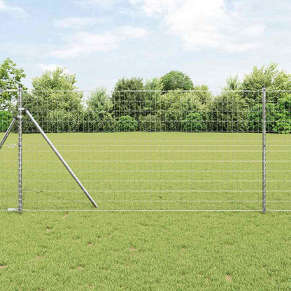 Recinzione con Posto Argento 1,4 x 10 m Acciaio e PVC