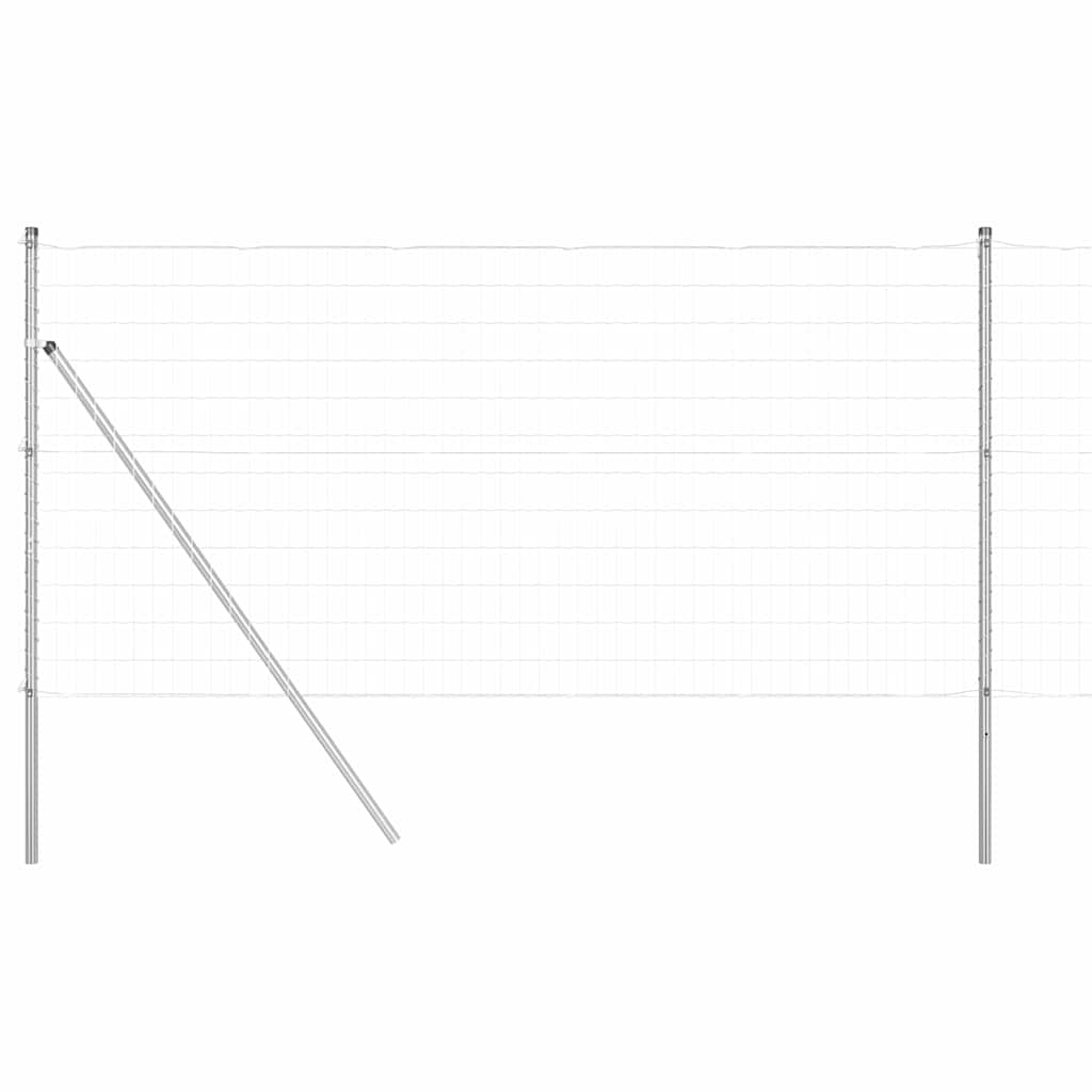 Recinzione con Posto Argento 1,4 x 10 m Acciaio e PVC