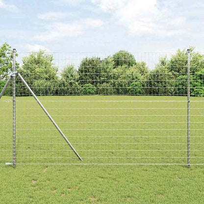 Recinzione con Posto Argento 1,6 x 10 m Acciaio e PVC