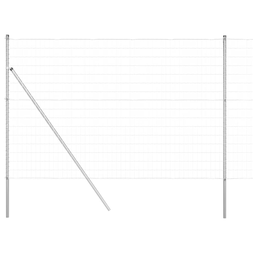 Recinzione con Posto Argento 1,6 x 10 m Acciaio e PVC