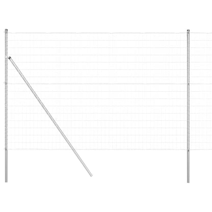 Recinzione con Posto Argento 1,6 x 10 m Acciaio e PVC