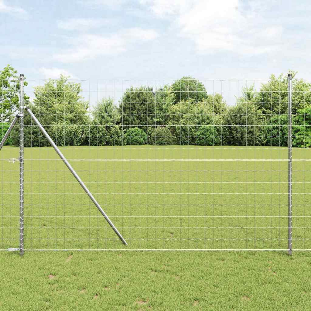 Recinzione con Posto Argento 1,5 x 10 m Acciaio e PVC