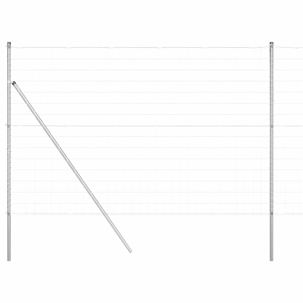 Recinzione con Posto Argento 1,5 x 10 m Acciaio e PVC