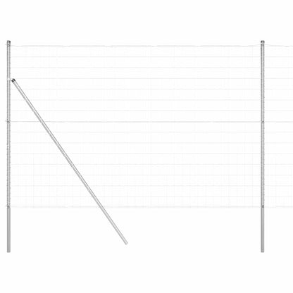 Recinzione con Posto Argento 1,5 x 10 m Acciaio e PVC